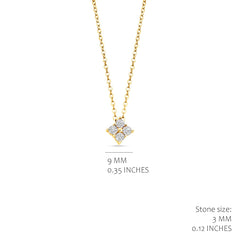 Squared Four Stone Necklace