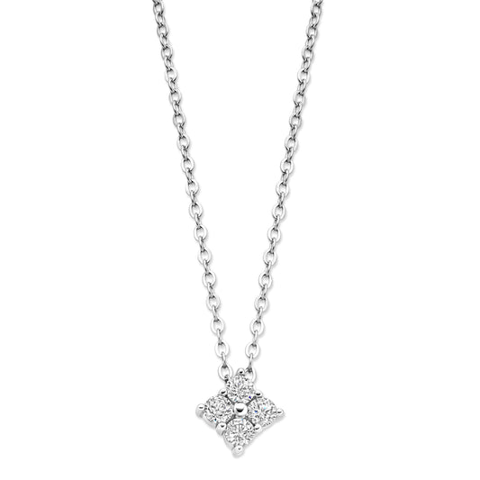 Squared Four Stone Necklace