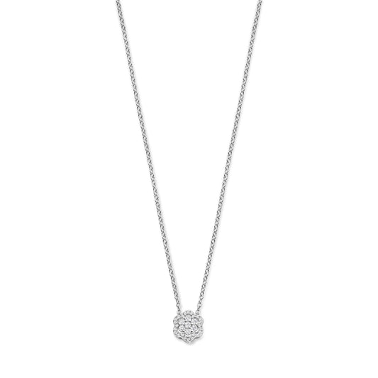 Floral Cluster Halo Necklace