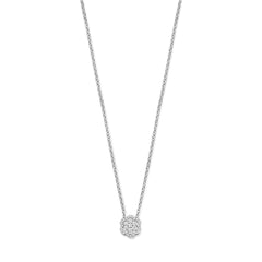 Floral Cluster Halo Necklace