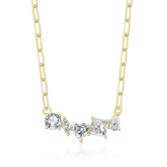 Multi Shape Link Bar Necklace