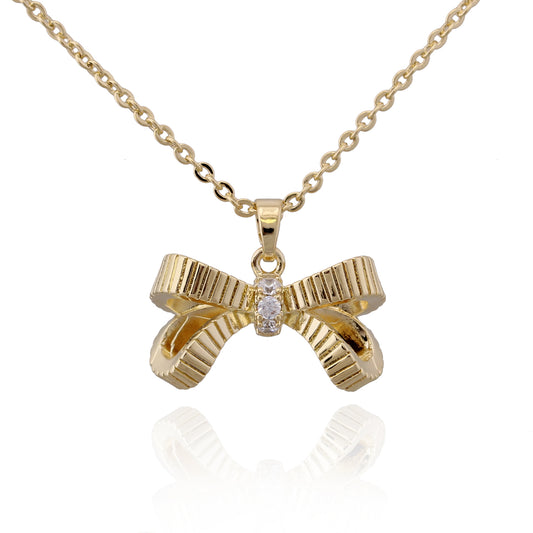 Ribbed Bowtie Pendant