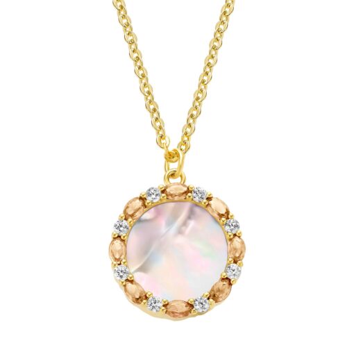 Oval Stones Outline Mother-of-Pearl Pendant