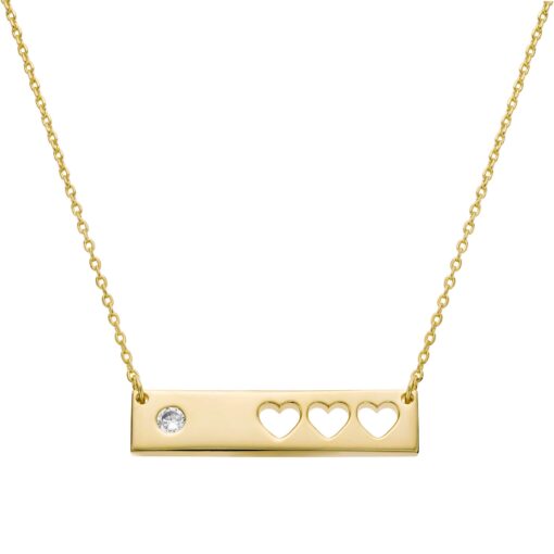 Hole-Punched Hearts Bar Pendant
