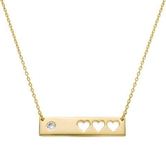 Hole-Punched Hearts Bar Pendant