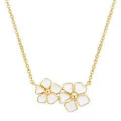 White Double Flower Pendant