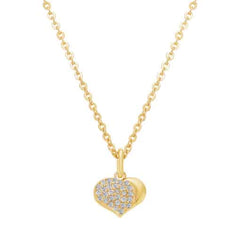 Satin Pave Heart Pendant