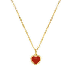 Enamel Puffed Heart Pendant