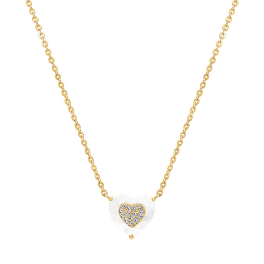 Mother Of Pearl Filled Heart Pendant