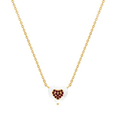 Mother Of Pearl Filled Heart Pendant