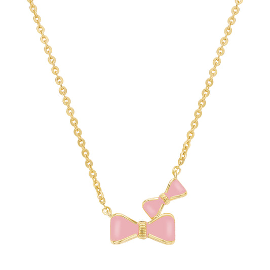Enamel Bow Layered Necklace