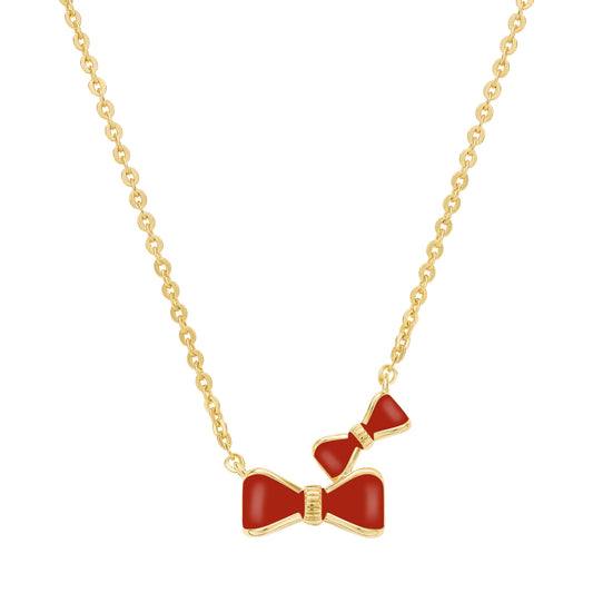 Enamel Bow Tie Necklace