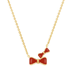 Enamel Bow Tie Necklace
