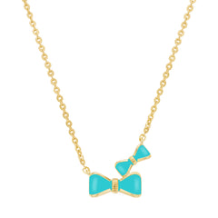 Enamel Bow Tie Necklace