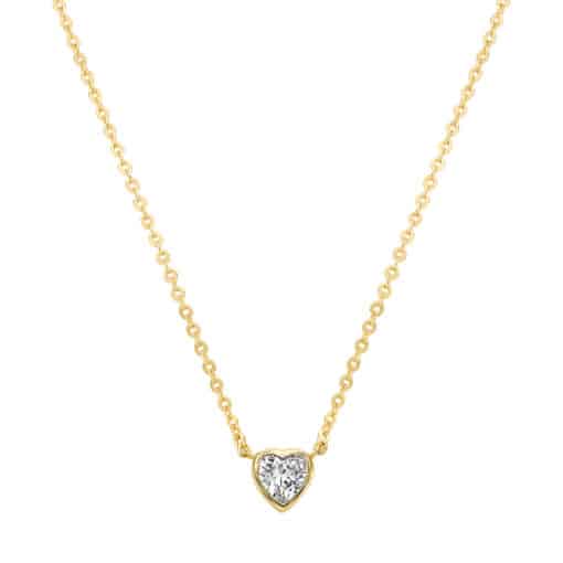 Mini Bezel Heart Necklace