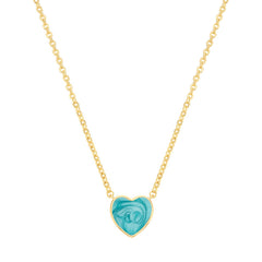 Swirly Enamel Heart Kids Pendant