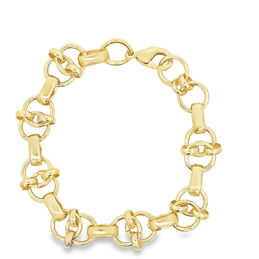 Intertwined Swirl Link Rolo Bracelet