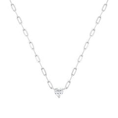 Link Heart Solitaire Necklace