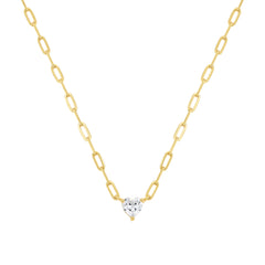 Link Heart Solitaire Necklace