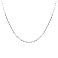 Half Tennis Half Link Necklace