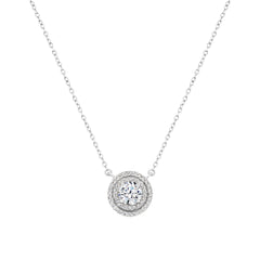 Double Halo Solitaire Necklace