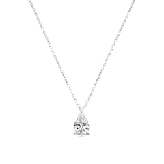 Teardrop Solitaire Pendant Necklace