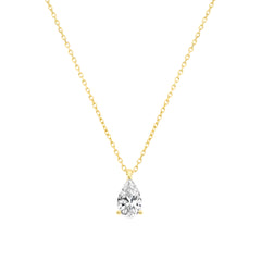 Teardrop Solitaire Pendant Necklace