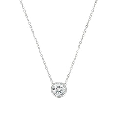 Round Bezel Solitaire Necklace