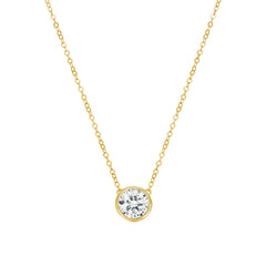 Round Bezel Solitaire Necklace