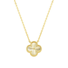 Gold Matt Shine Clover Necklace