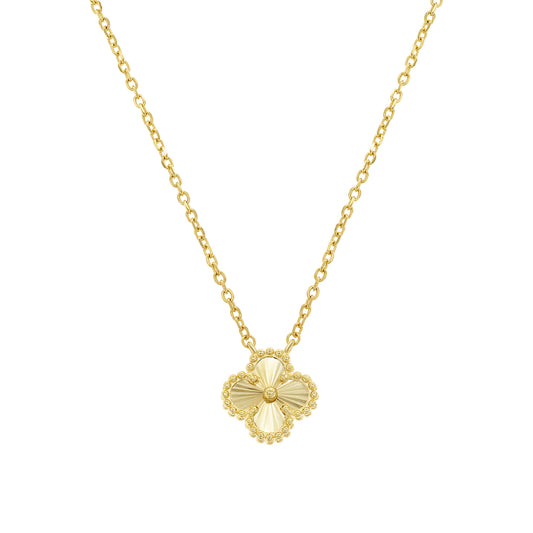 Gold Matt Shine Clover Necklace