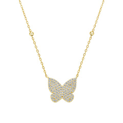 Pave Butterfly Necklace