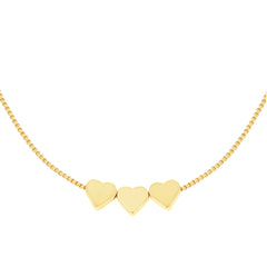 Gold Triple Heart Necklace