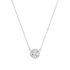 Solitaire Single Halo Necklace