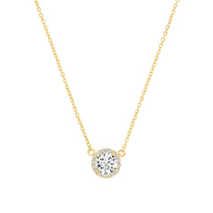 Solitaire Single Halo Necklace