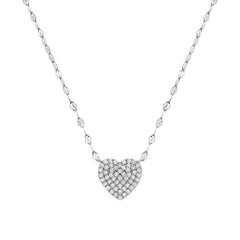 Pave Heart Twirled Necklace