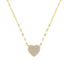 Pave Heart Twirled Necklace