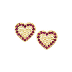 Honeycomb Heart Stud Earring