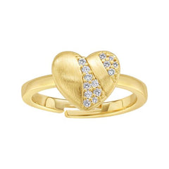 Swish Matte Heart Ring