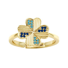 Heart Petals Clover Ring