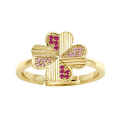 Heart Petals Clover Ring