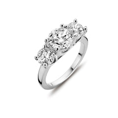 Round Stone Trio Ring