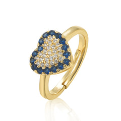 Lined Colored Heart Ring