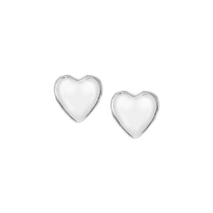 Puffed Shiny Heart Studs