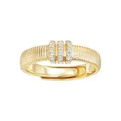 Lined Pave Ring