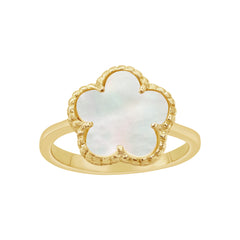 Floral Mother Of Pearl Ring