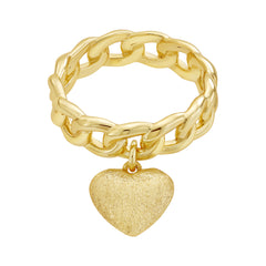 Hanging Brushed Heart Ring