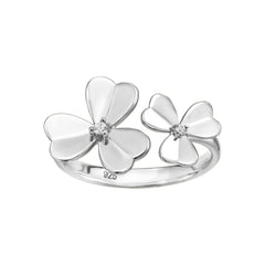 Shiny Double Floral Ring