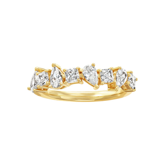 Dainty Teardrop and Square Ring