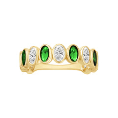 Oval Green & Clear Ring